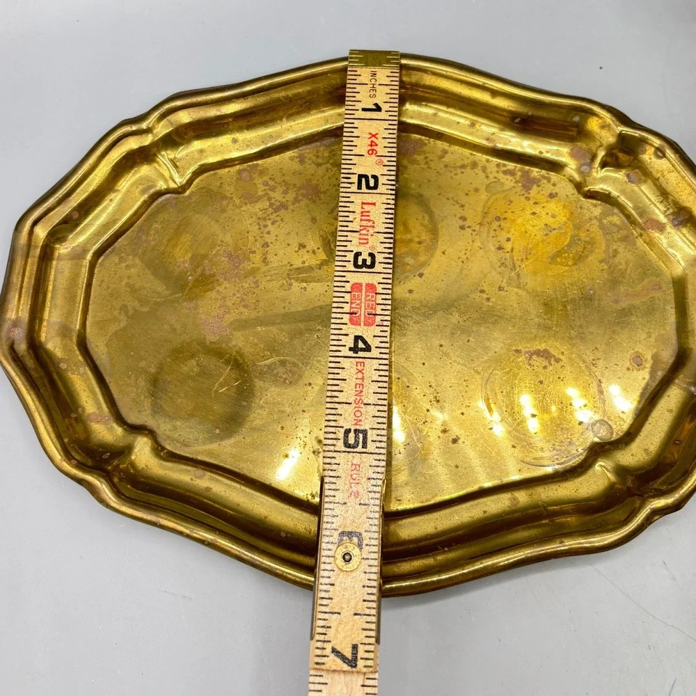 Vintage‎ Brass Liqueur Shot Glasses Set with Octagon Serving Tray Made in India